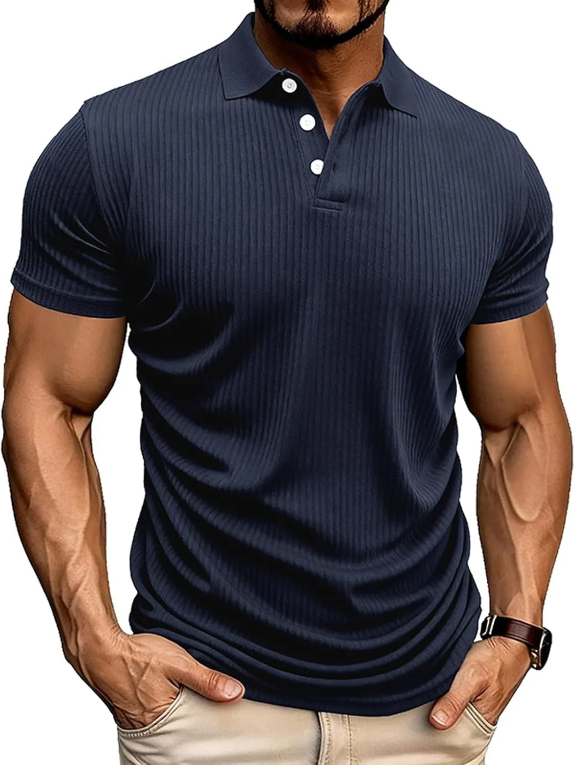 Мужская поло с коротким рукавом, текстурированная, slim fit RODYETQQ
Мужская поло с коротким рукавом, текстурированная, slim fit RODYETQQ
