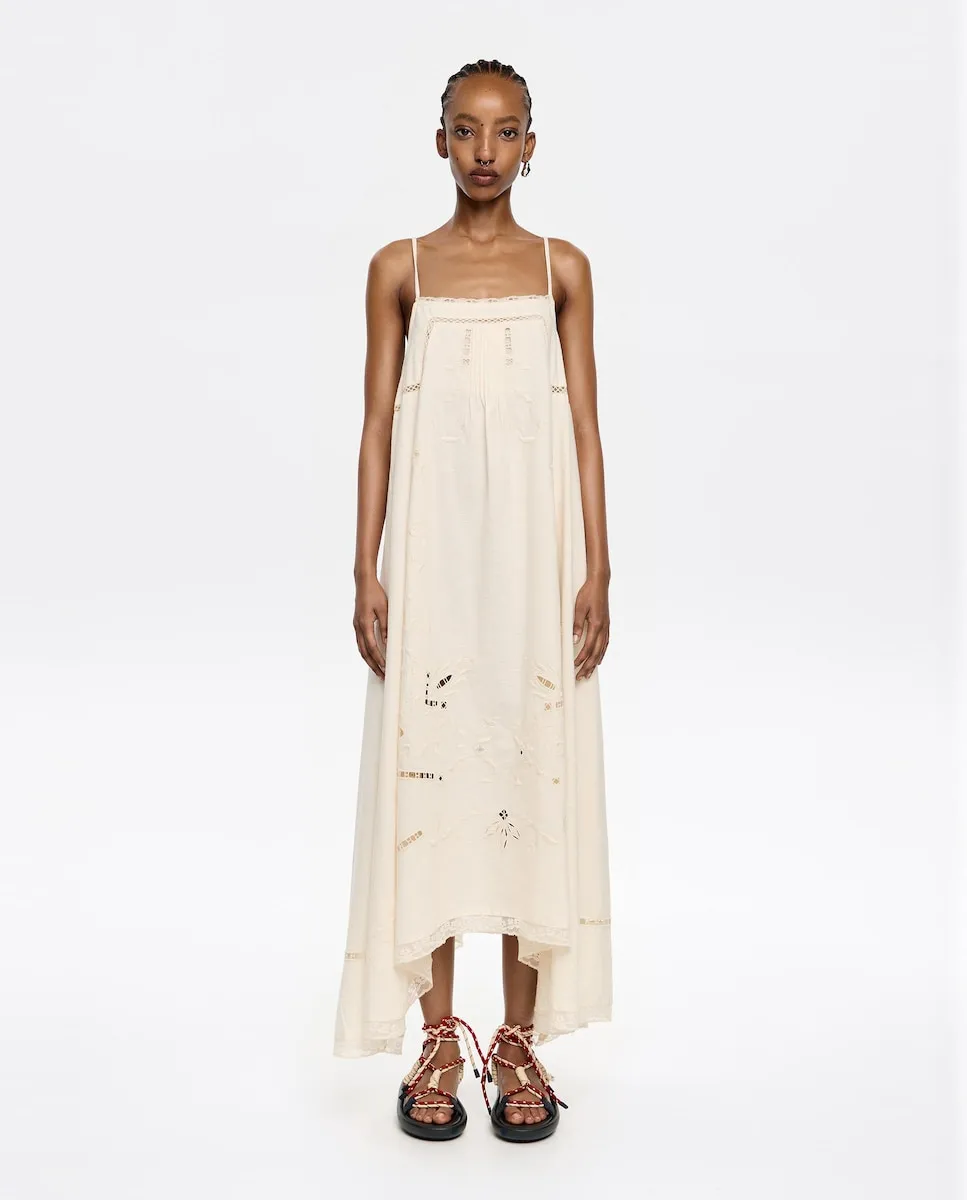 Английское платье с вышивкой Bimba Y Lola, бежевый 
Английское платье с вышивкой Bimba Y Lola, бежевый