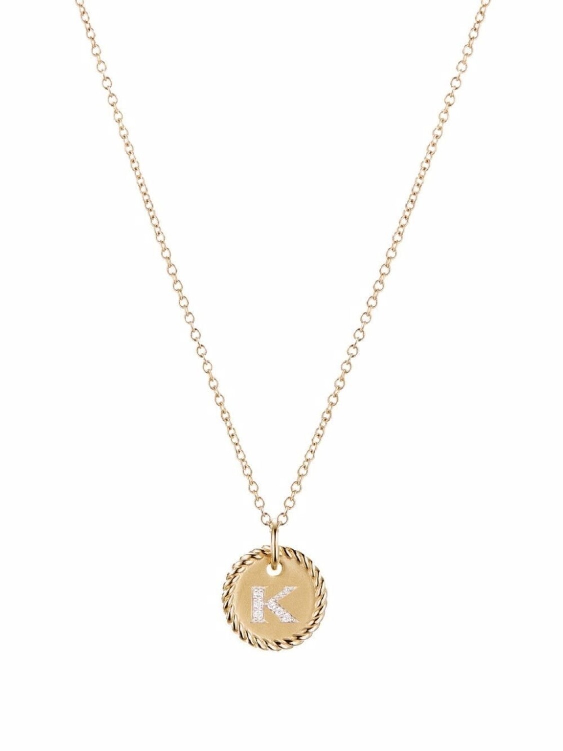 Колье K Initial Charm из желтого золота с бриллиантами David Yurman, золотой
Колье K Initial Charm из желтого золота с бриллиантами David Yurman, золотой