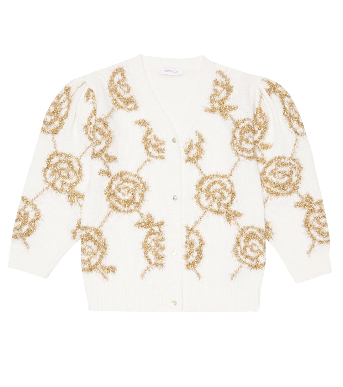 Шерстяной кардиган с цветочной интарсией Lurex Monnalisa, Panna+Oro Chiaro
Шерстяной кардиган с цветочной интарсией Lurex Monnalisa, Panna+Oro Chiaro