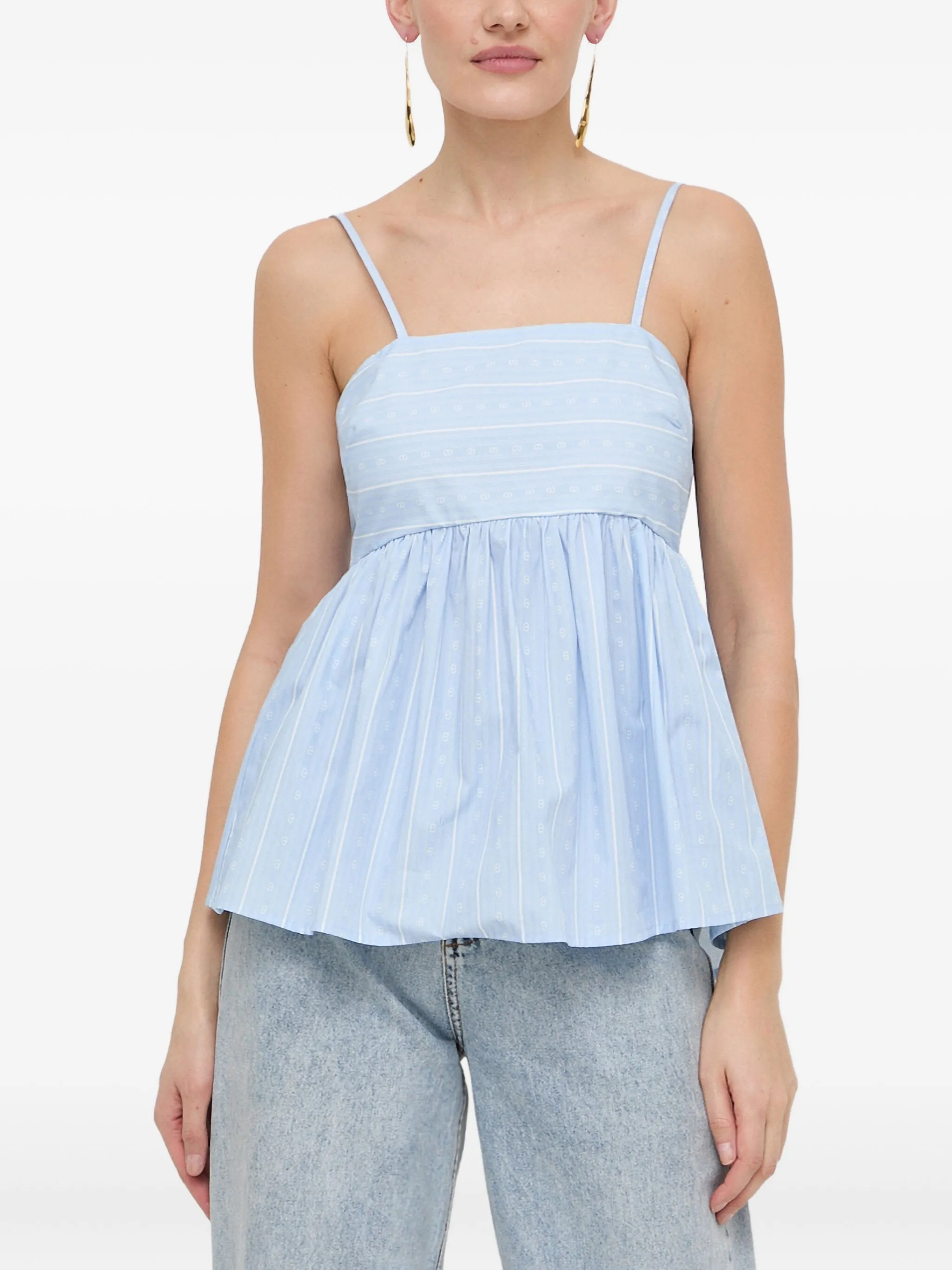 Полосатый топ с бантом Twinset, синий
Полосатый топ с бантом Twinset, синий