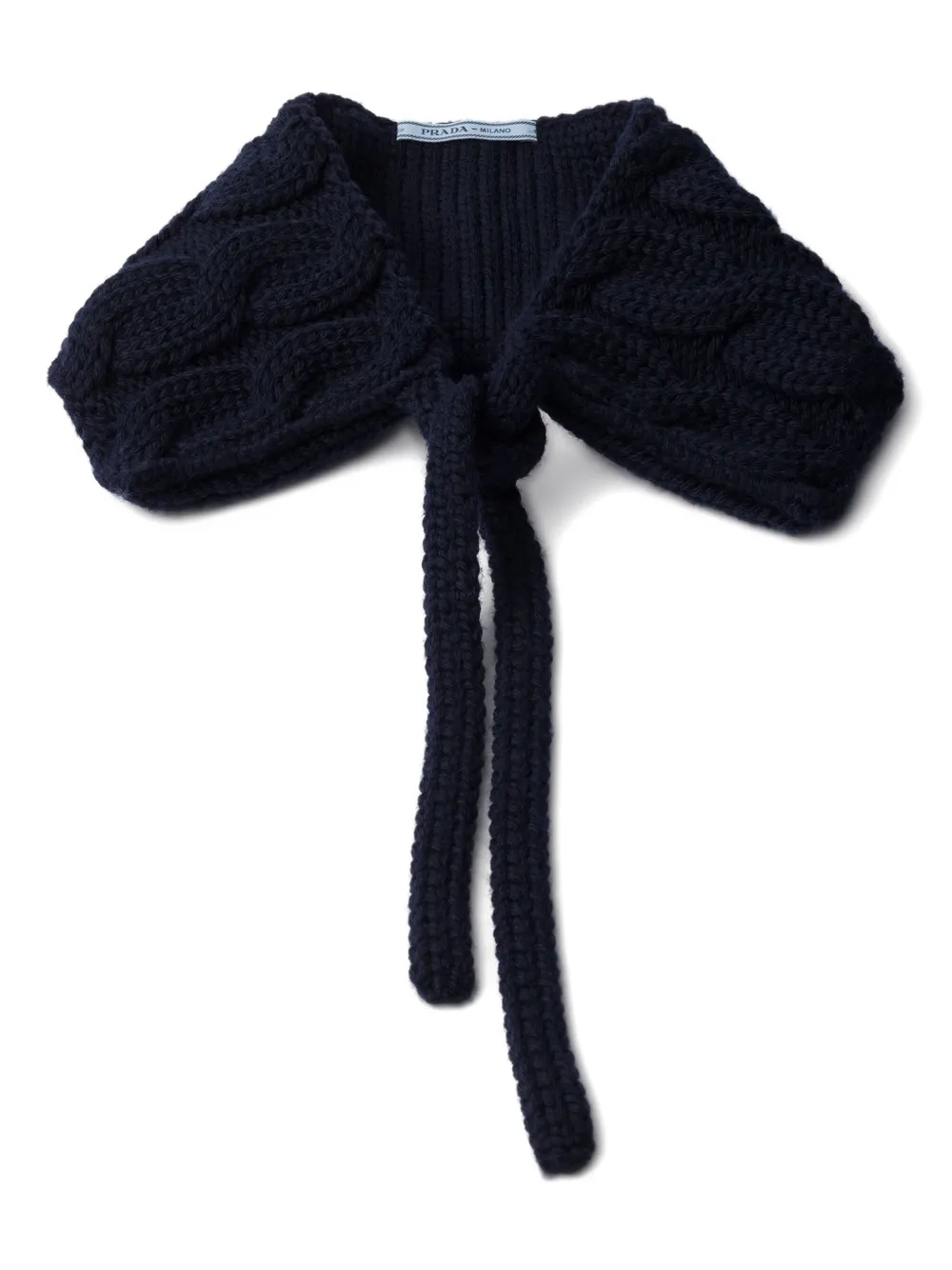 Шерстяной воротник фактурной вязки Prada, синий
Шерстяной воротник фактурной вязки Prada, синий