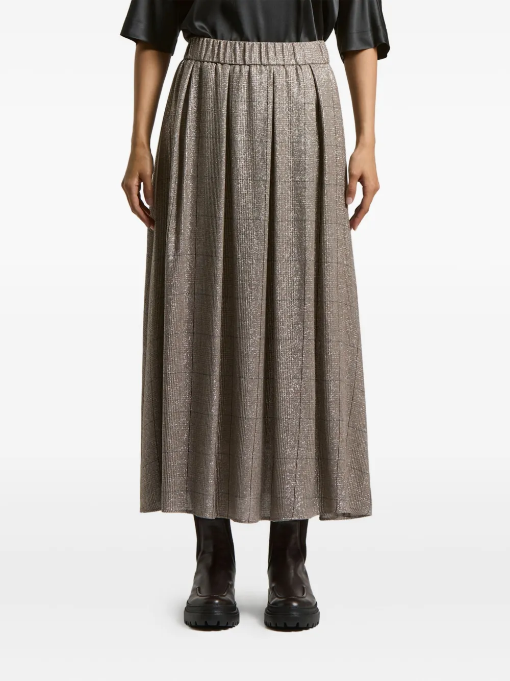 Юбка в складку в металлическую клетку Peserico, коричневый
Юбка в складку в металлическую клетку Peserico, коричневый