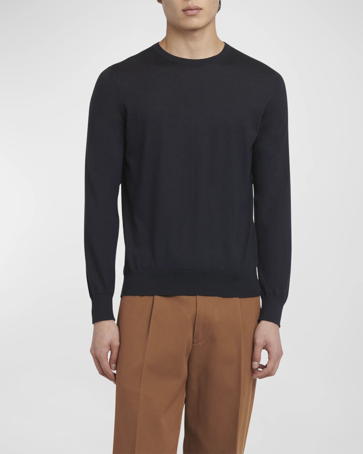 Мужской кашемировый свитер с круглым вырезом ZEGNA, цвет Navy Solid
Мужской кашемировый свитер с круглым вырезом ZEGNA, цвет Navy Solid