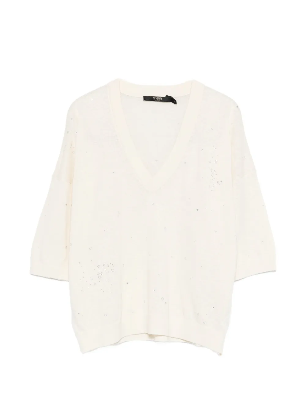 Топ с V-образным вырезом и пайетками Seventy, бежевый
Топ с V-образным вырезом и пайетками Seventy, бежевый