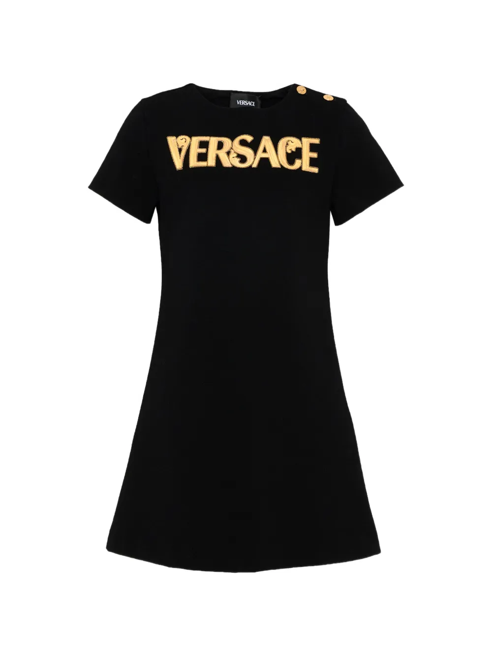 Платье на пуговицах с логотипом Versace Kids, черный
Платье на пуговицах с логотипом Versace Kids, черный