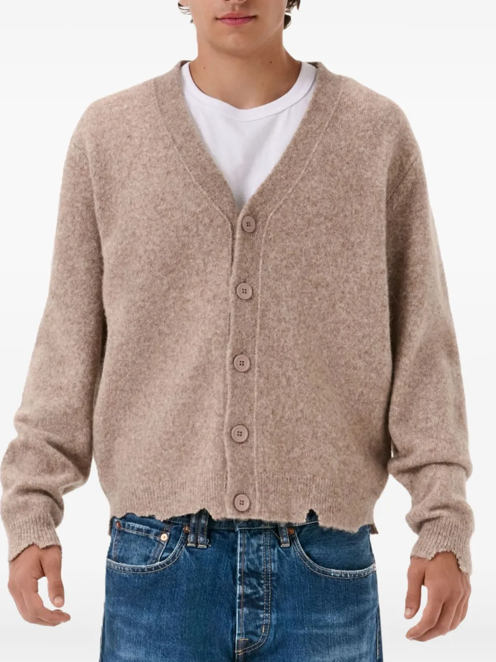 Кардиган на пуговицах с необработанными краями Cycle, бежевый
Кардиган на пуговицах с необработанными краями Cycle, бежевый