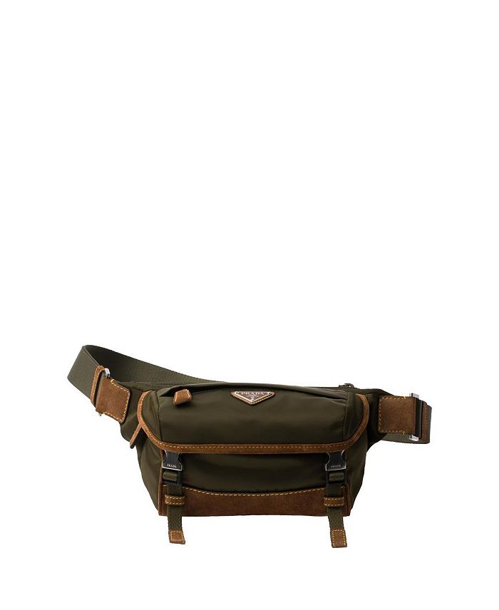 Маленькая плечевая сумка из переработанного нейлона и замши Prada, зеленый
Маленькая плечевая сумка из переработанного нейлона и замши Prada, зеленый