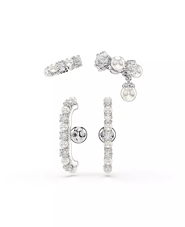 Комплекты сережек-каффов Matrix с белым родиевым покрытием круглой огранки Swarovski, white
Комплекты сережек-каффов Matrix с белым родиевым покрытием круглой огранки Swarovski, white