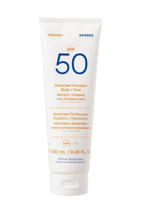 KORRES YOGHURT, Защитная эмульсия для тела и лица SPF50, 250 мл 
KORRES YOGHURT, Защитная эмульсия для тела и лица SPF50, 250 мл
