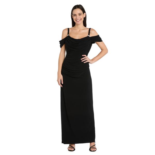 Женское длинное платье с холодным плечом, стразами и драпировкой на бретелях R&M Richards, черный
Женское длинное платье с холодным плечом, стразами и драпировкой на бретелях R&M Richards, черный