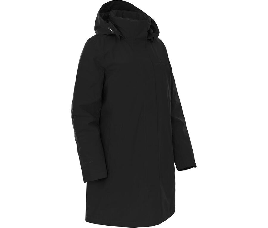 BERGSON Зимнее пальто теплое утепленное, водонепроницаемость 20000 мм водяного столба, черное