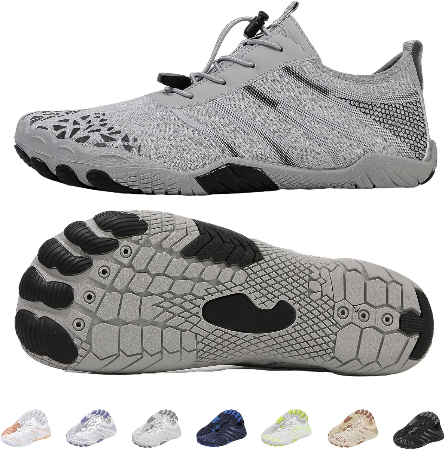 Горные кроссовки для ходьбы для мужчин и женщин, с широкой носочной частью, противоскользящие, для бега, пляжа, плавания и бассейна Kiyenus, серый
Горные кроссовки для ходьбы для мужчин и женщин, с широкой носочной частью, противоскользящие, для бега, пляжа, плавания и бассейна Kiyenus, серый