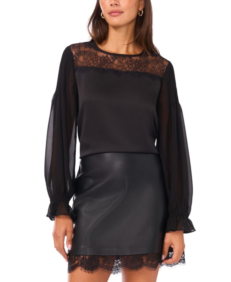 Женская блузка с длинными рукавами и кружевом спереди Vince Camuto, Rich Black
Женская блузка с длинными рукавами и кружевом спереди Vince Camuto, Rich Black
