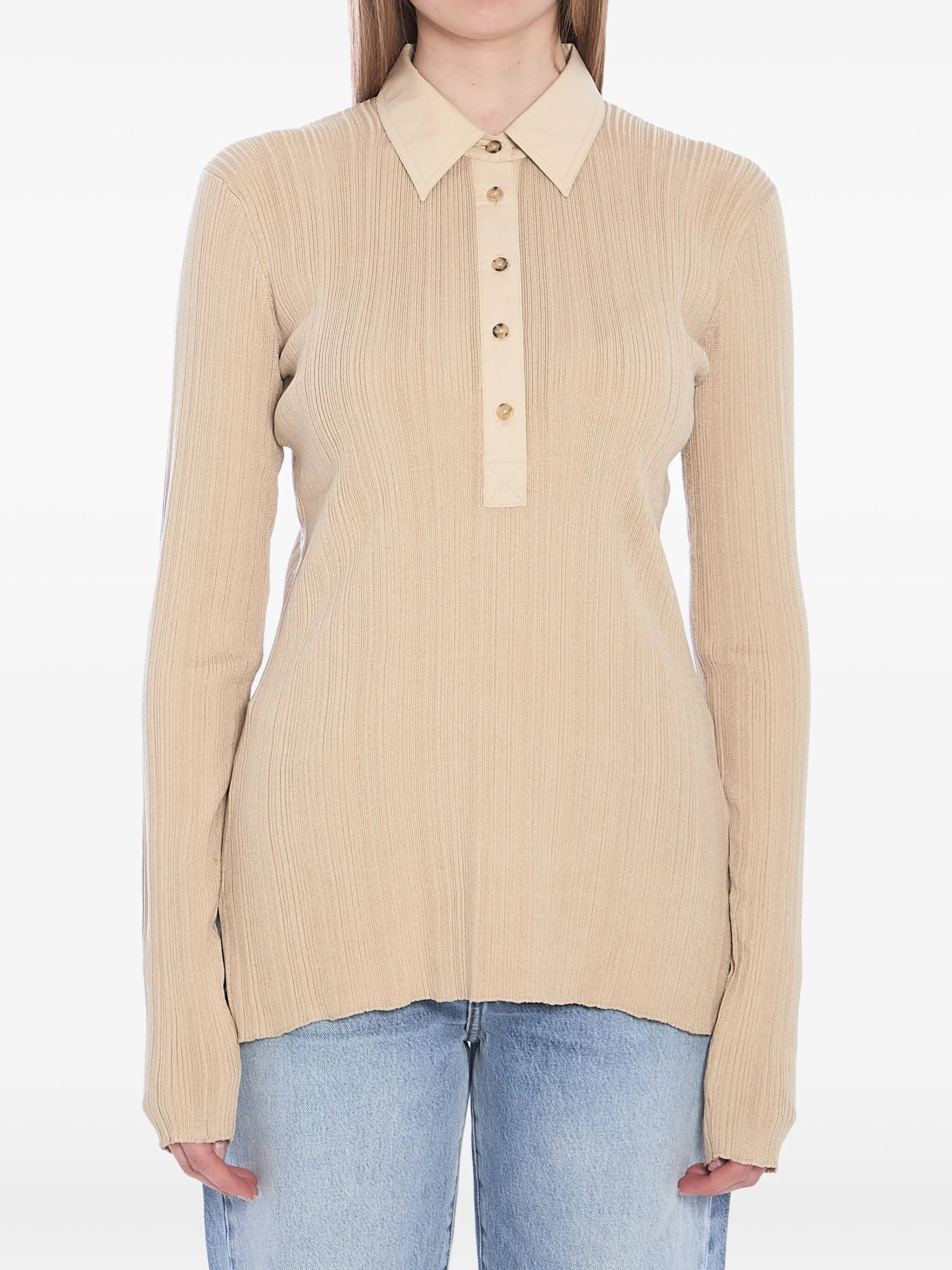 Трикотажная рубашка поло Toteme, бежевый
Трикотажная рубашка поло Toteme, бежевый