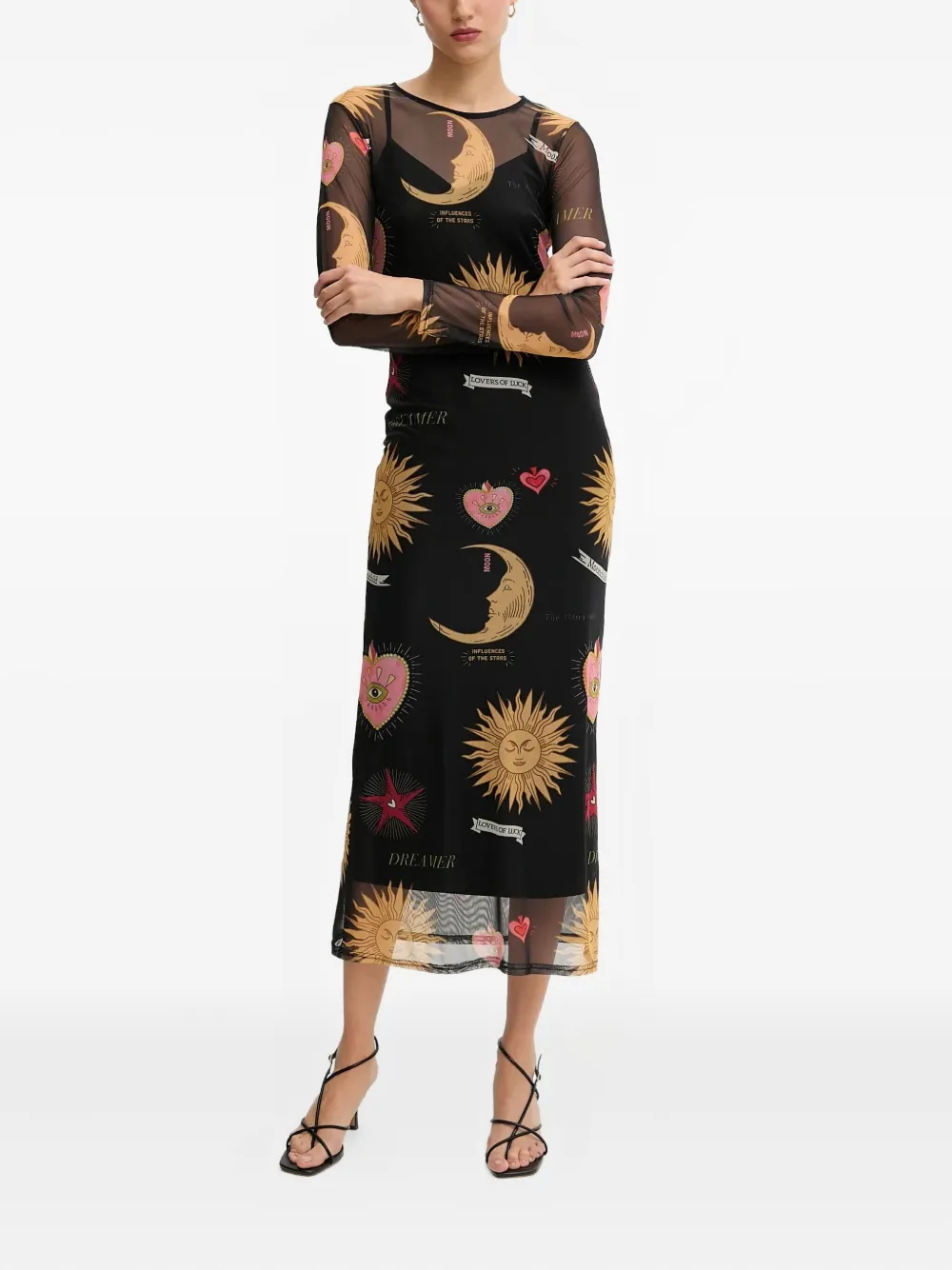 Платье миди с графическим принтом и длинными рукавами Never Fully Dressed, черный
Платье миди с графическим принтом и длинными рукавами Never Fully Dressed, черный