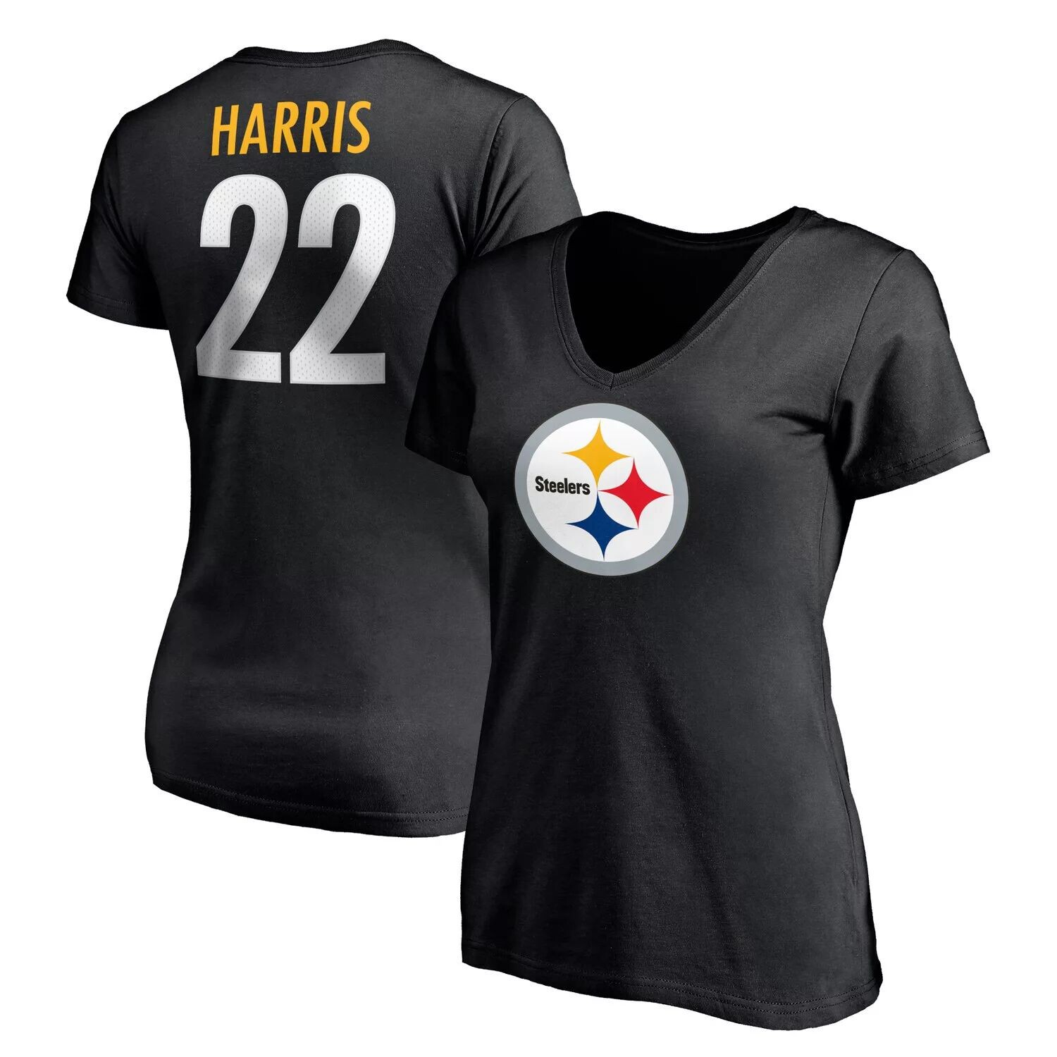 Женская футболка Fanatics с логотипом Najee Harris, черная футболка со значком игрока Pittsburgh Steelers, имя и номер, с v-образным вырезом Fanatics, Черный, Женская футболка Fanatics с логотипом Najee Harris, черная футболка со значком игрока Pittsburgh
Женская футболка Fanatics с логотипом Najee Harris, черная футболка со значком игрока Pittsburgh Steelers, имя и номер, с v-образным вырезом Fanatics, Черный, Женская футболка Fanatics с логотипом Najee Harris, черная футболка со значком игрока Pittsburgh