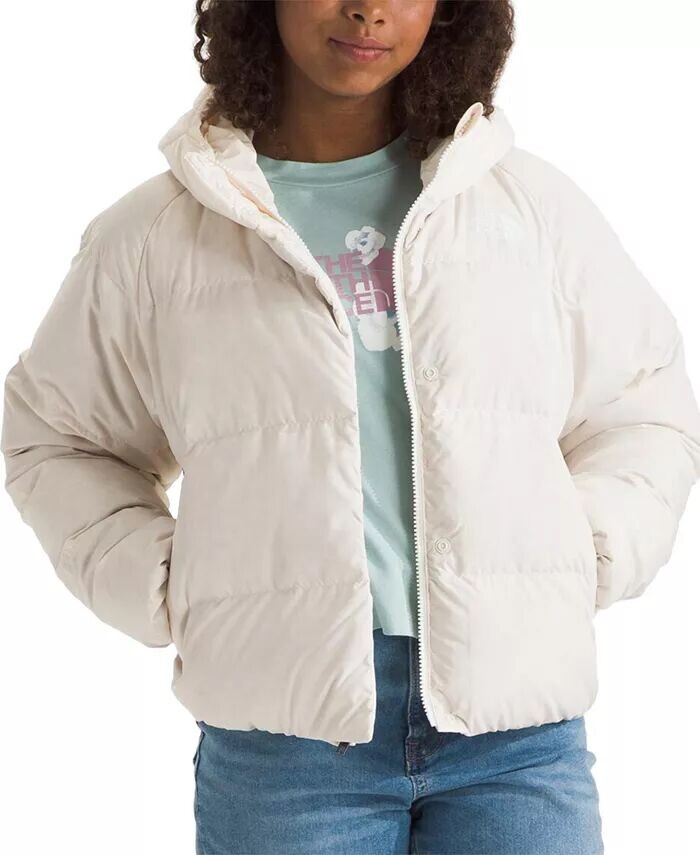 Стеганый пуховик с молнией во всю длину и капюшоном Big Girls North The North Face, белый
Стеганый пуховик с молнией во всю длину и капюшоном Big Girls North The North Face, белый