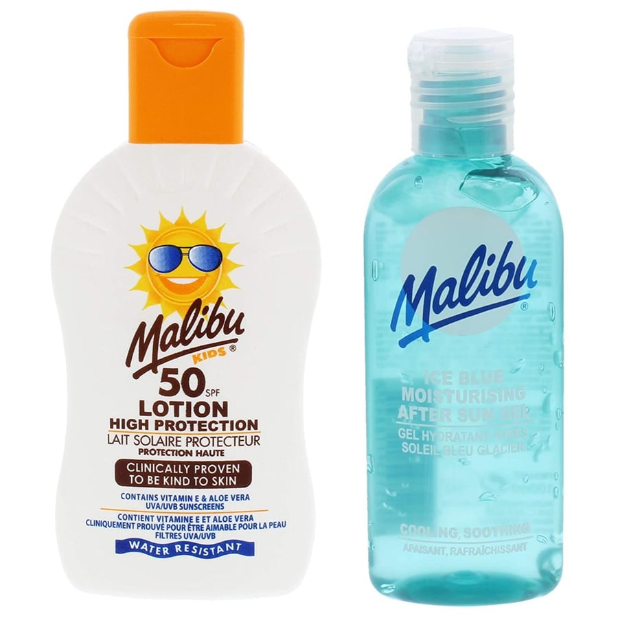 Детский бальзам Malibu Kids SPF50 200 мл + Гель после загара 100 мл 
Детский бальзам Malibu Kids SPF50 200 мл + Гель после загара 100 мл
