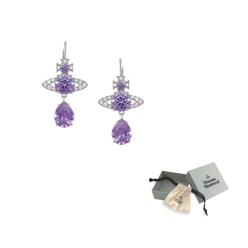 Vivienne Westwood Латунные серьги с кубическим цирконием, унисекс, фиолетовые
Vivienne Westwood Латунные серьги с кубическим цирконием, унисекс, фиолетовые