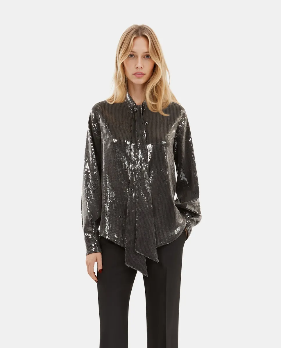 Женская рубашка с длинными рукавами, расшитая пайетками The Kooples, серый
Женская рубашка с длинными рукавами, расшитая пайетками The Kooples, серый