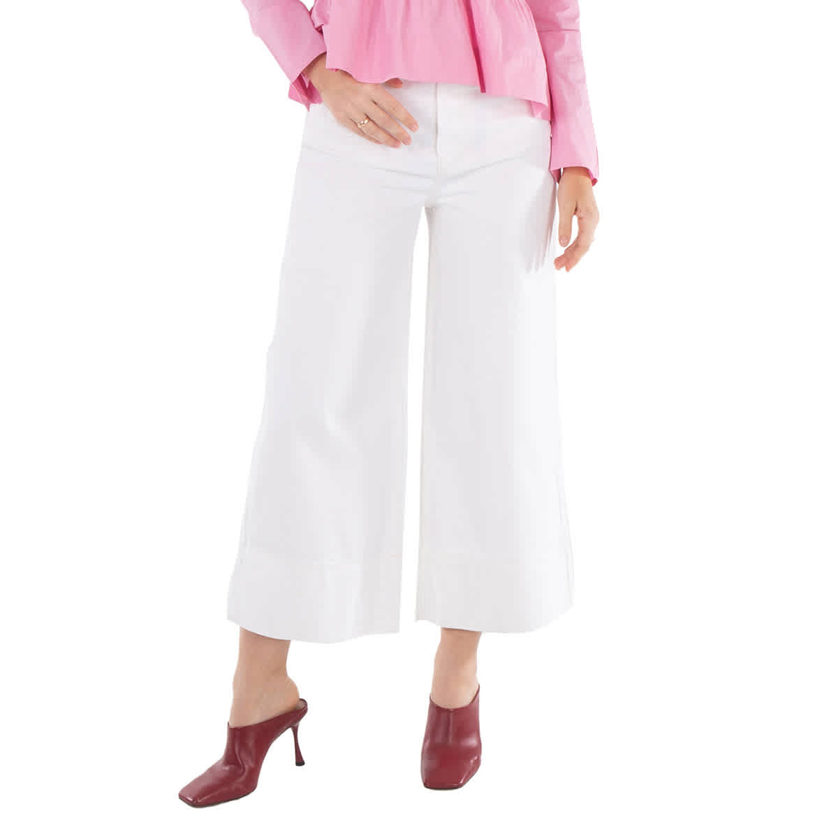 Ganni Яркие белые укороченные джинсы с высокой посадкой
Ganni Яркие белые укороченные джинсы с высокой посадкой