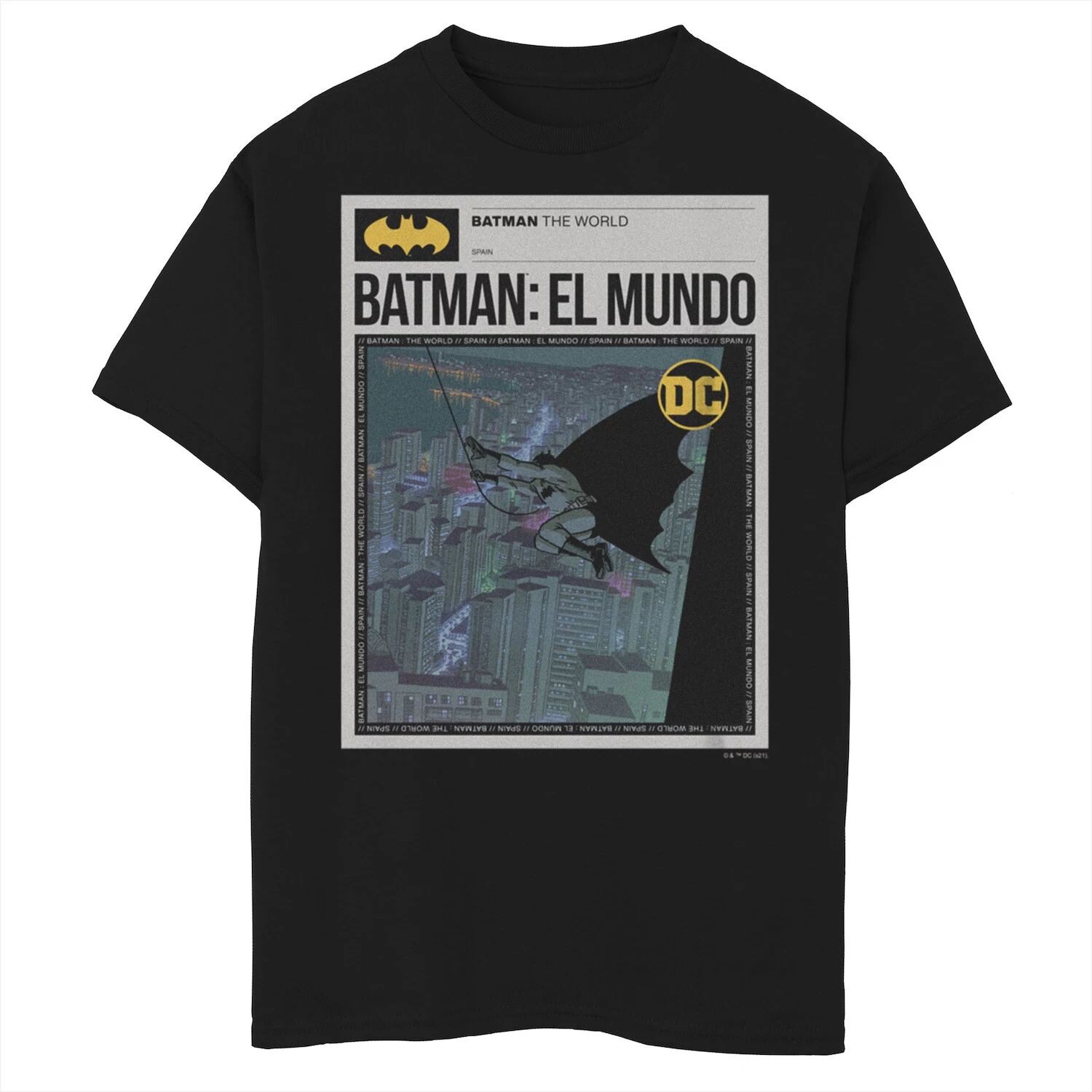Футболка с графическим плакатом «Бэтмен: El Mundo Mexico News» для мальчиков 8–20 лет DC Comics
Футболка с графическим плакатом «Бэтмен: El Mundo Mexico News» для мальчиков 8–20 лет DC Comics