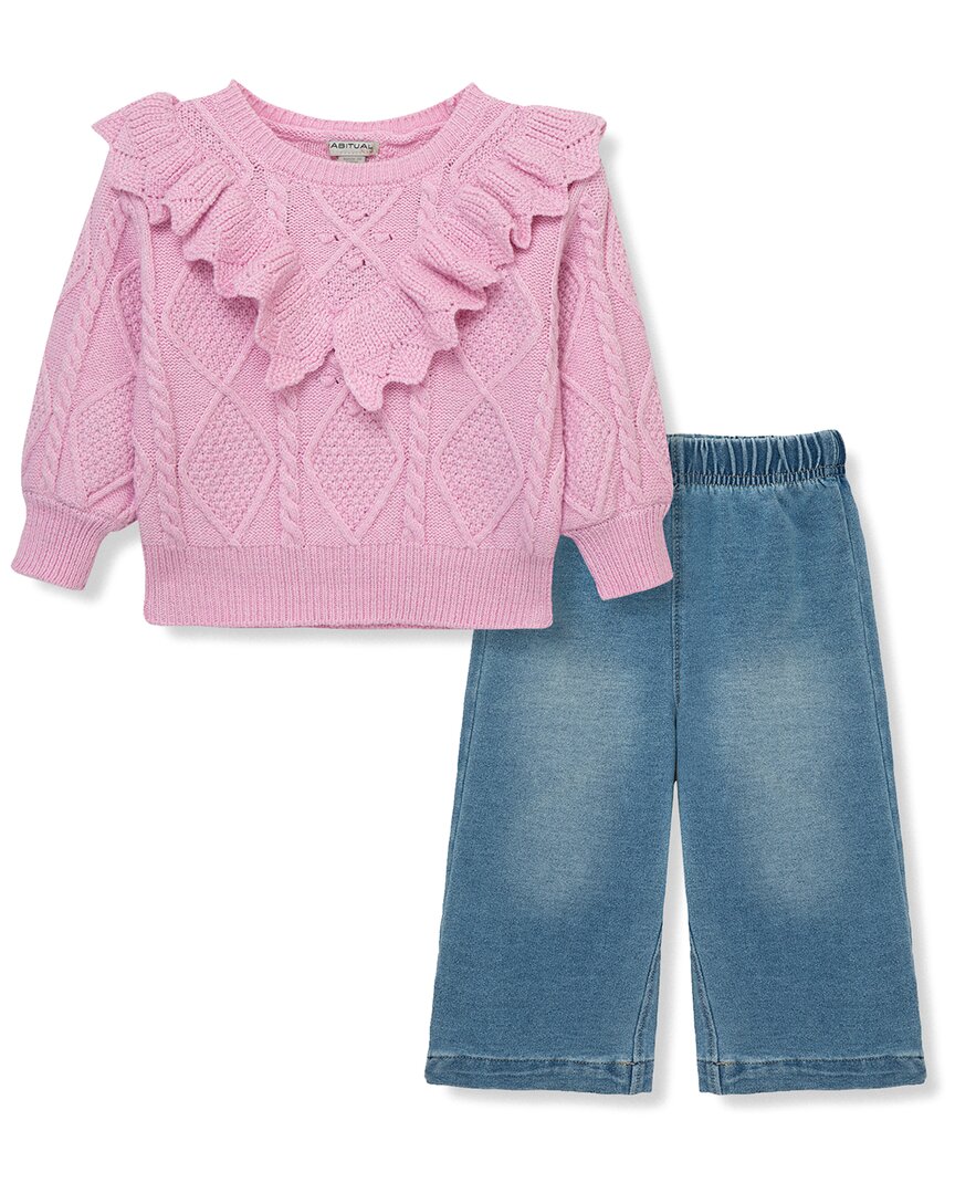 Комплект из свитера и брюк с помпоном Habitual Cable, розовый
Комплект из свитера и брюк с помпоном Habitual Cable, розовый