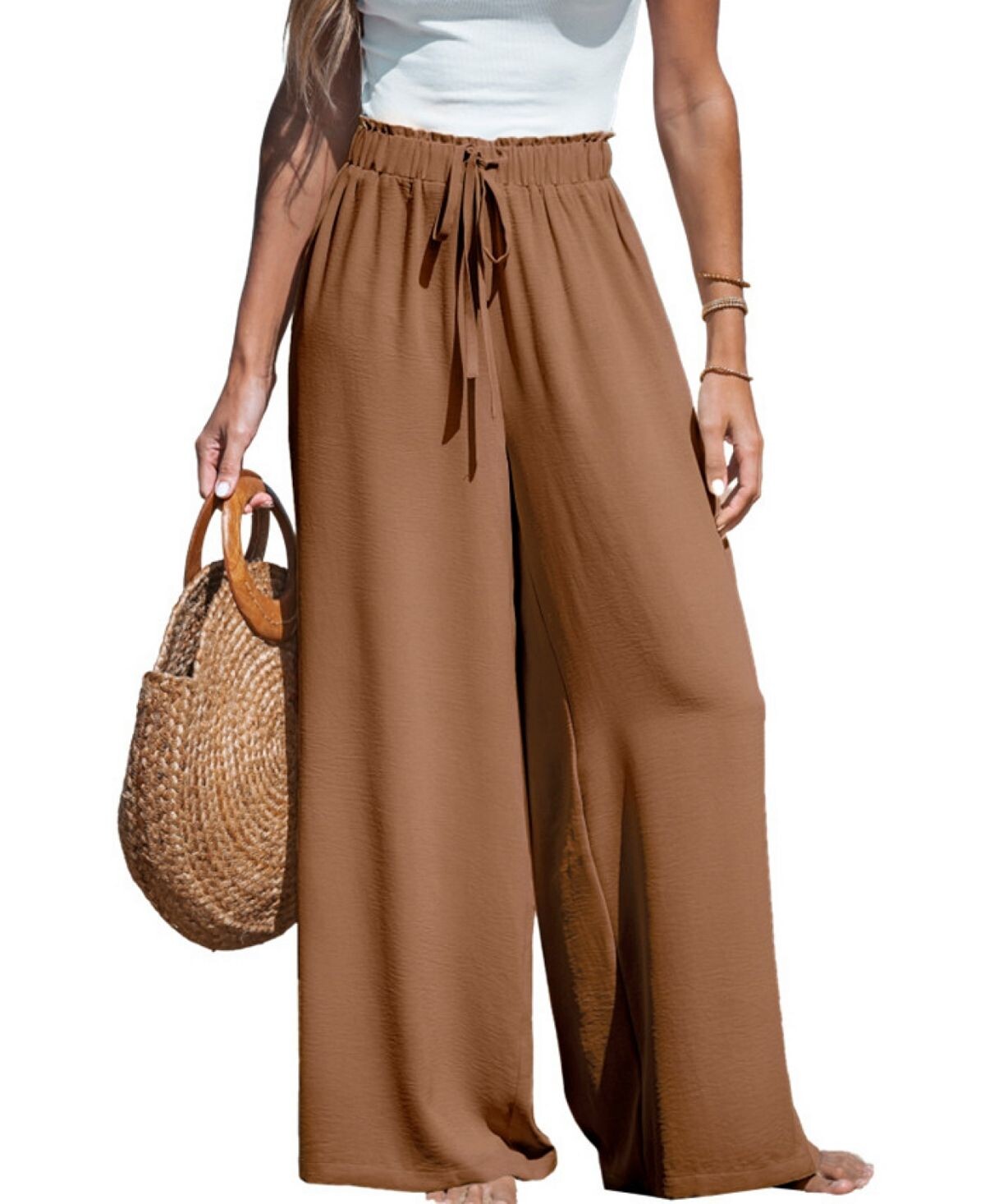 Женские летние широкие брюки Lovin' на кулиске CUPSHE, коричневый
Женские летние широкие брюки Lovin' на кулиске CUPSHE, коричневый