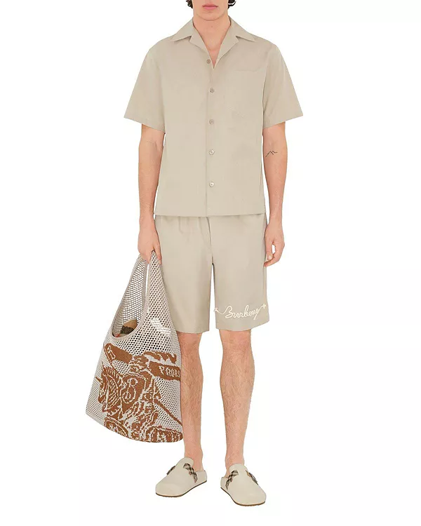 Рубашка из хлопкового поплина свободного кроя с логотипом в виде узла Burberry, бежевый
Рубашка из хлопкового поплина свободного кроя с логотипом в виде узла Burberry, бежевый