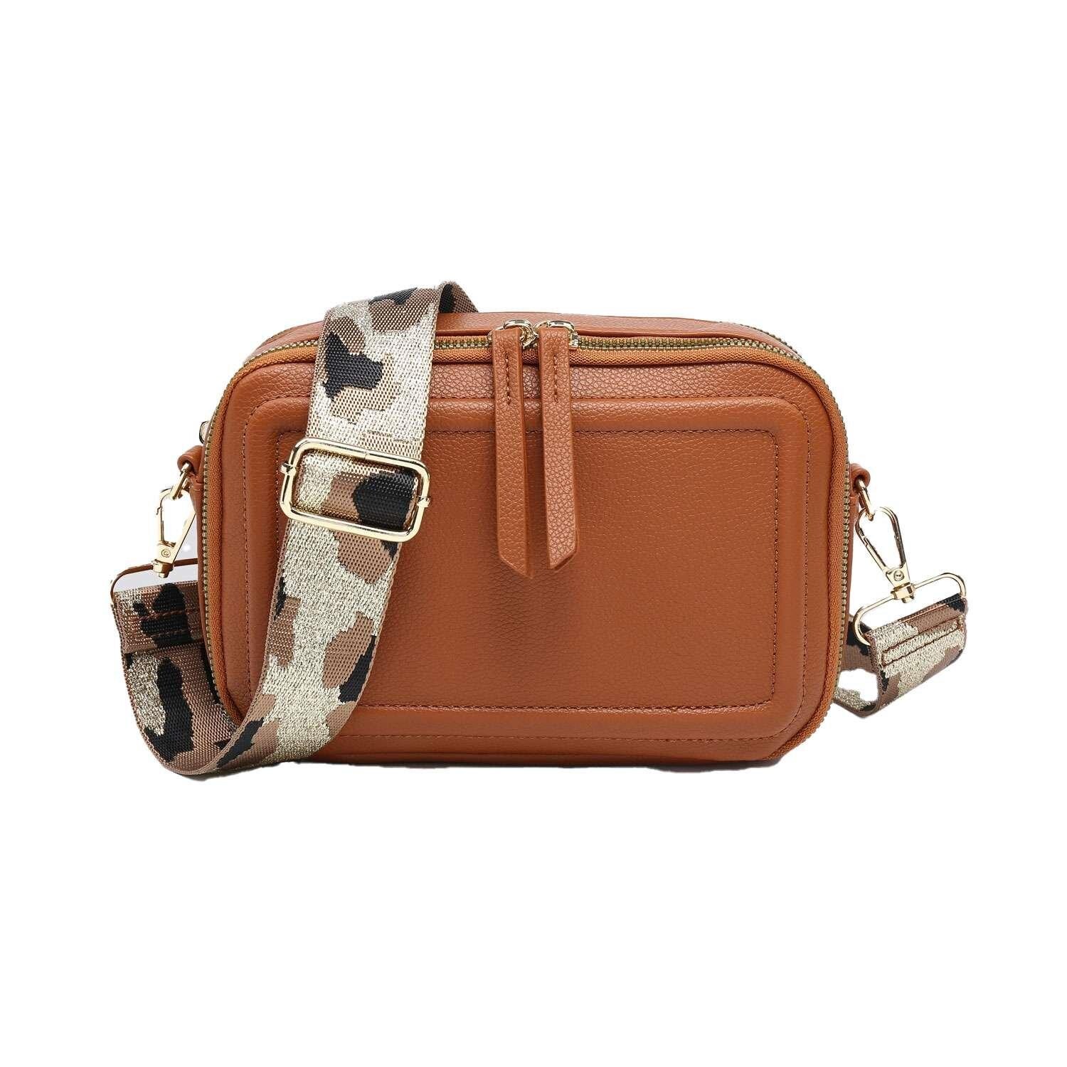 Маленькая сумка через плечо с отделениями на молнии с двойной лентой и холщовым ремешком Kitise, коричневый
Маленькая сумка через плечо с отделениями на молнии с двойной лентой и холщовым ремешком Kitise, коричневый