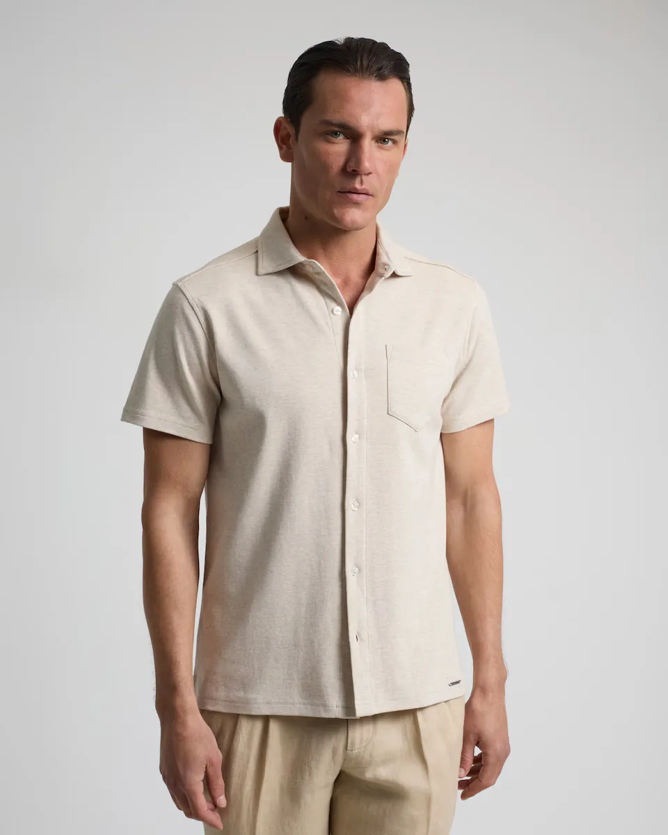 Мужская рубашка-поло облегающего кроя с застежкой на пуговицы PuroEgo, цвет Crudo
Мужская рубашка-поло облегающего кроя с застежкой на пуговицы PuroEgo, цвет Crudo