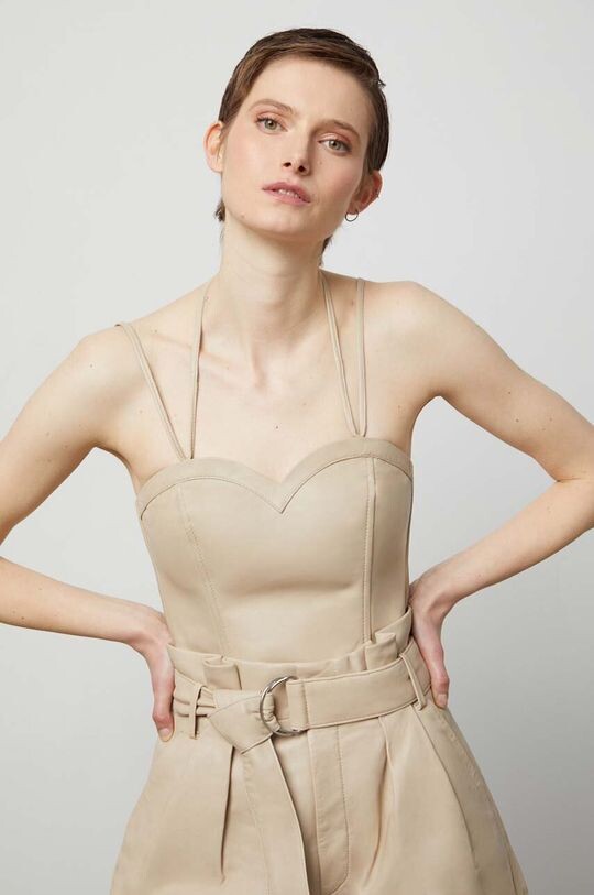 Кожаный топ Answear Lab, бежевый
Кожаный топ Answear Lab, бежевый