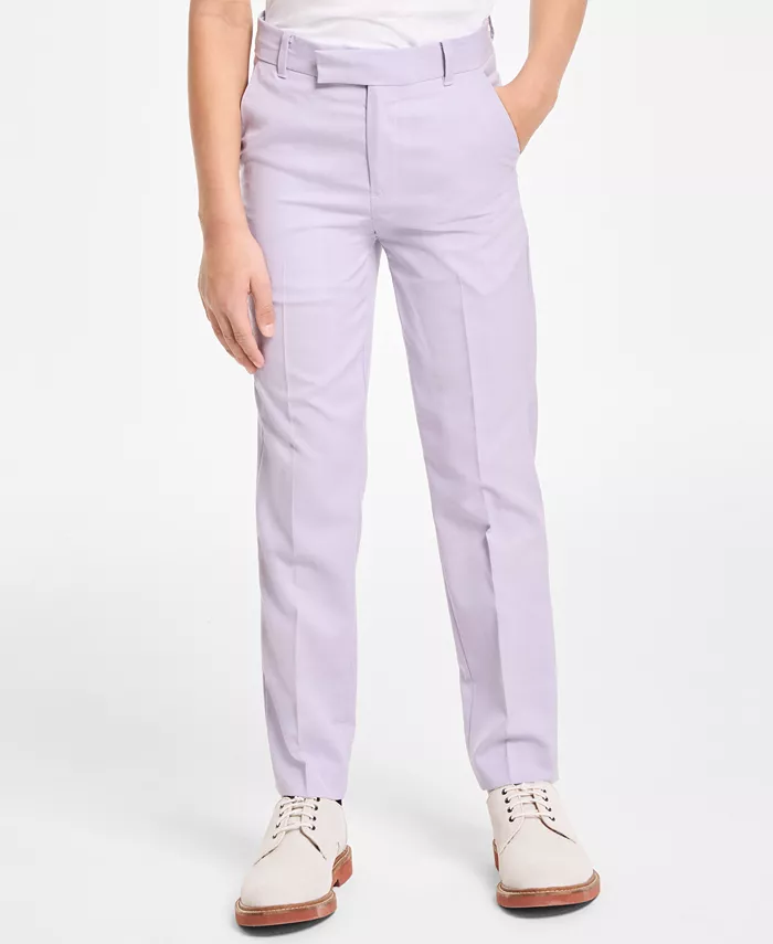 Узкие брюки с эластичной структурой для старших мальчиков Big Boys Stretch Tick Weave Pants Calvin Klein, фиолетовый 
Узкие брюки с эластичной структурой для старших мальчиков Big Boys Stretch Tick Weave Pants Calvin Klein, фиолетовый