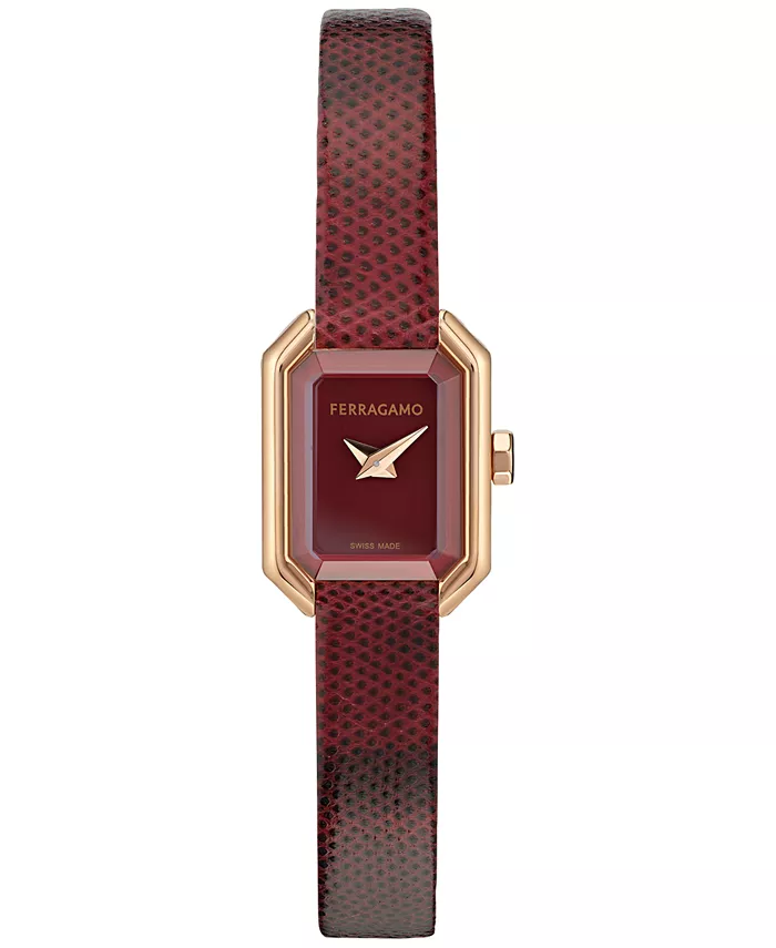 Женские часы Swiss Crystal Petite с бордовым кожаным ремешком 15x20мм Ferragamo
Женские часы Swiss Crystal Petite с бордовым кожаным ремешком 15x20мм Ferragamo