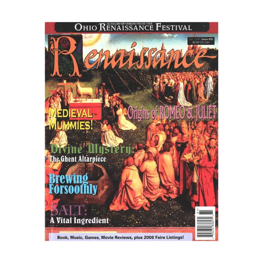 Журнал #59 "Brewing Forsoothly, Origins of Romeo and Juliet, Medieval Mummies!", Renaissance Magazine #051-100
Журнал #59 "Brewing Forsoothly, Origins of Romeo and Juliet, Medieval Mummies!", Renaissance Magazine #051-100