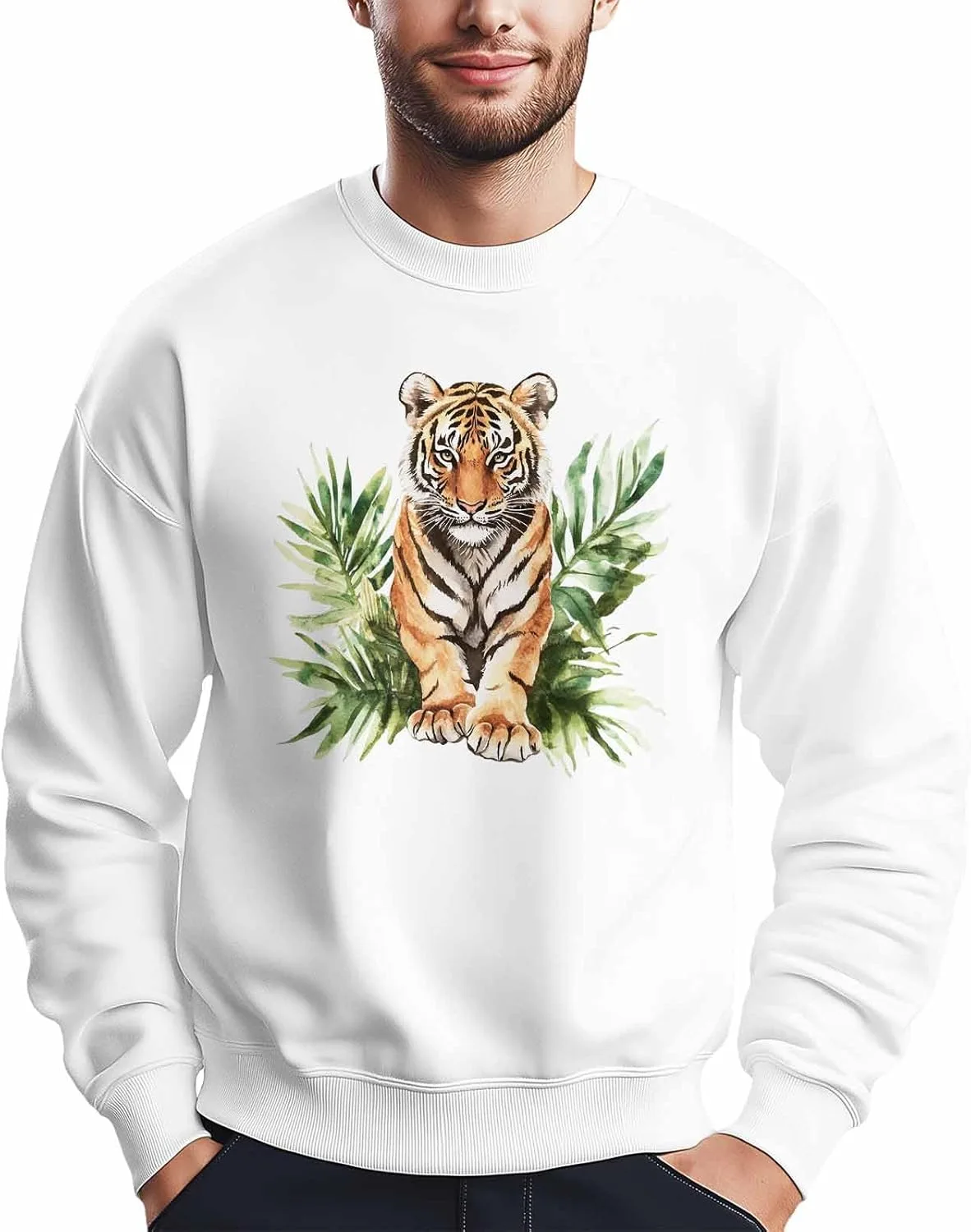 Мужской свитшот с принтом тропических растений Tiger Green Winvebermior
Мужской свитшот с принтом тропических растений Tiger Green Winvebermior