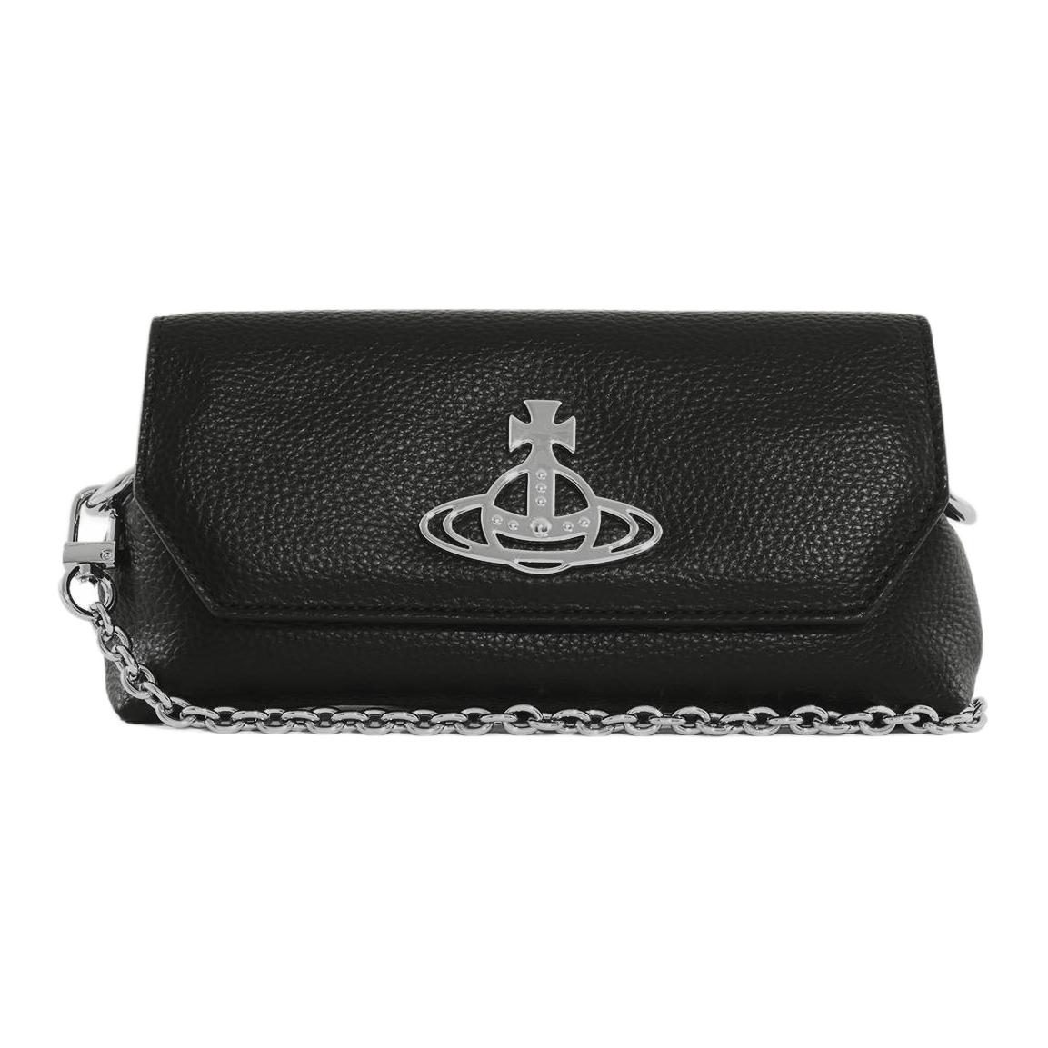 Vivienne Westwood Кожаный клатч на цепочке мини черный женский 
Vivienne Westwood Кожаный клатч на цепочке мини черный женский