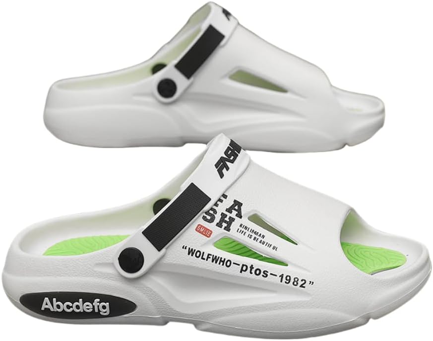 Мужские шлепанцы с принтом алфавита EVA, нескользящие, быстросохнущие, с открытым носком, для ходьбы по дому и душа, пляжные шлепанцы для мужчин Hhhchpm, белый
Мужские шлепанцы с принтом алфавита EVA, нескользящие, быстросохнущие, с открытым носком, для ходьбы по дому и душа, пляжные шлепанцы для мужчин Hhhchpm, белый