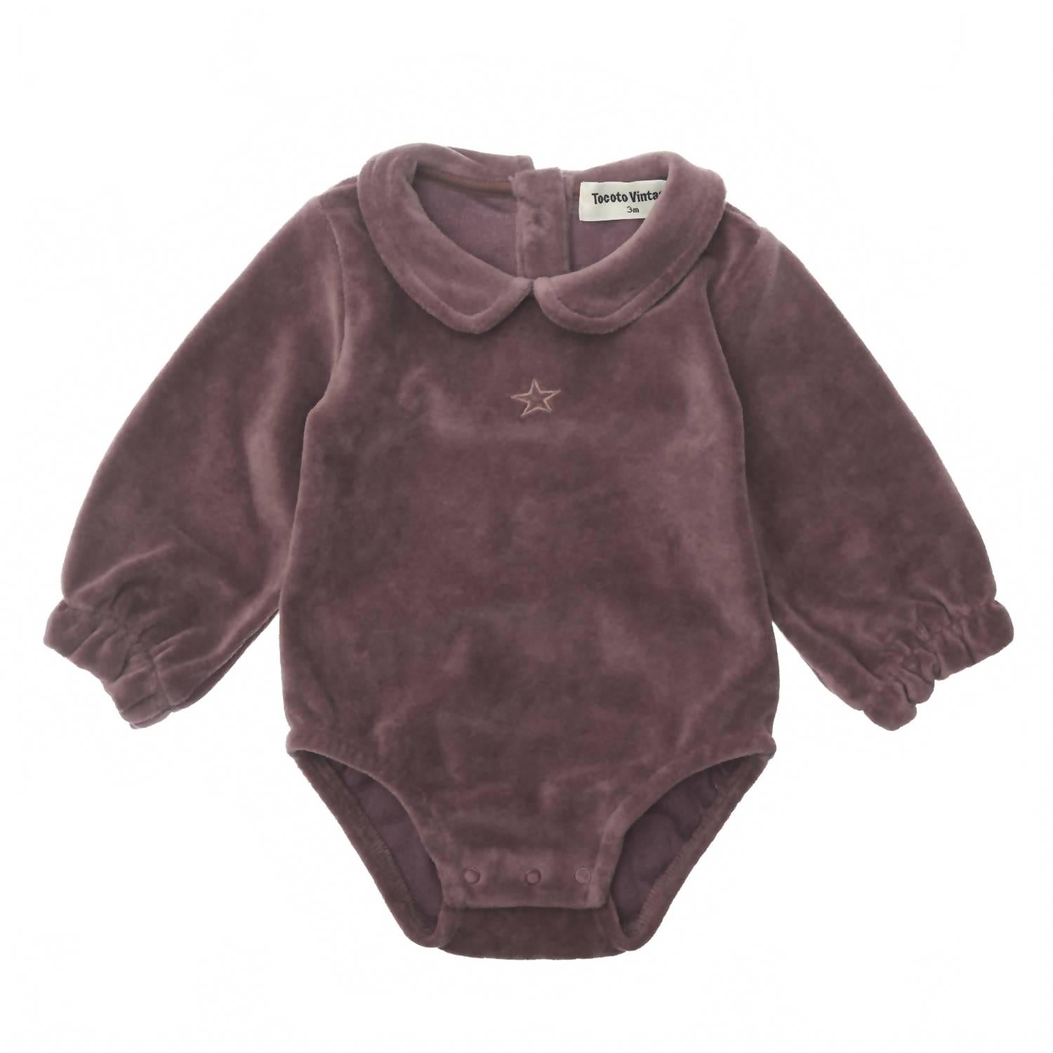 Детский велюровый боди в сливовом цвете Tocoto Vintage, Plum
Детский велюровый боди в сливовом цвете Tocoto Vintage, Plum