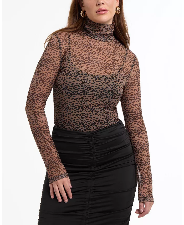 Женский сетчатый топ с воротником-стойкой Bebe, мультиколор
Женский сетчатый топ с воротником-стойкой Bebe, мультиколор