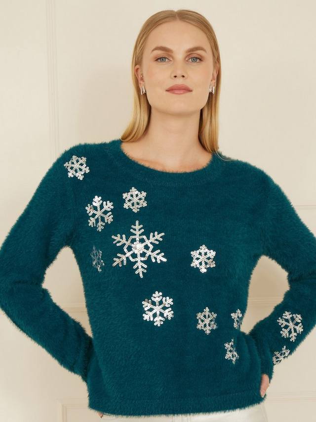 Джемпер-снежинка с блестками mela Yumi, бирюзовый
Джемпер-снежинка с блестками mela Yumi, бирюзовый