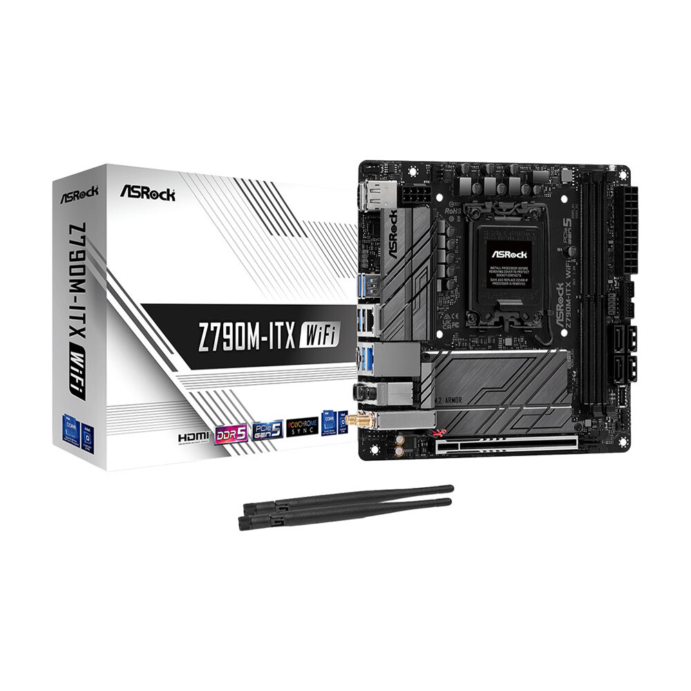 Материнская плата ASRock Z790M-ITX, LGA1700, DDR5, Wi-Fi
Материнская плата ASRock Z790M-ITX, LGA1700, DDR5, Wi-Fi