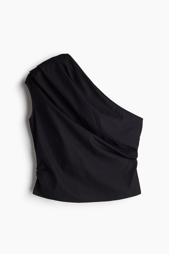 Драпированный топ на одно плечо H&M, черный
Драпированный топ на одно плечо H&M, черный