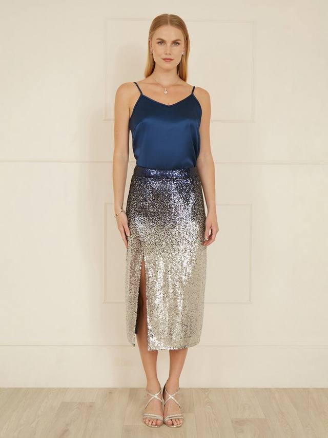 Секвиновая юбка в стиле омбре Yumi, Navy
Секвиновая юбка в стиле омбре Yumi, Navy