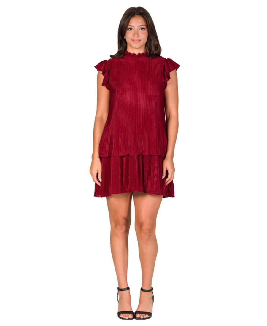 Мини-платье с оборками, короткими рукавами и плиссировкой, многоярусное 24seven Comfort Apparel, Wine
Мини-платье с оборками, короткими рукавами и плиссировкой, многоярусное 24seven Comfort Apparel, Wine