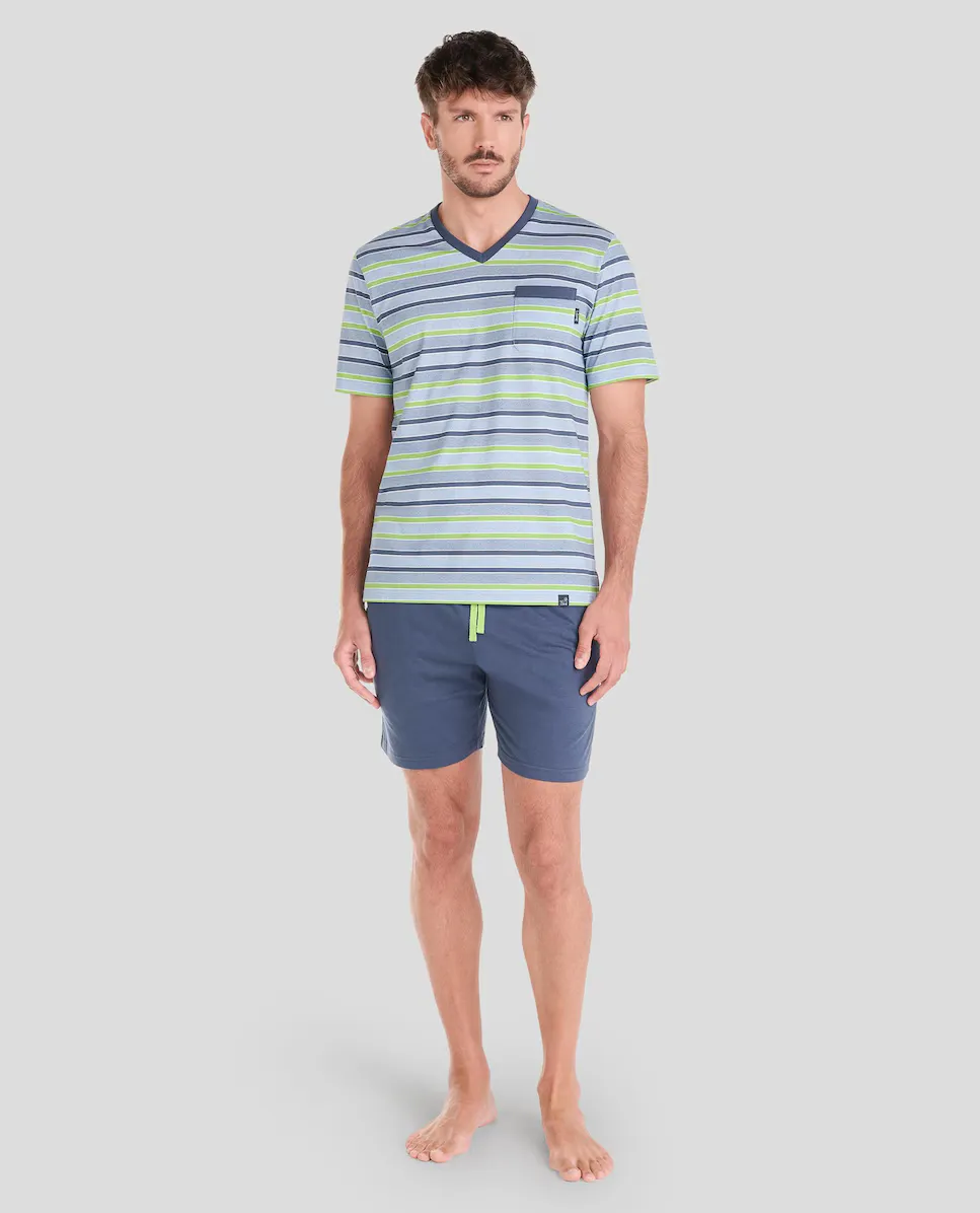 Мужская короткая пижама с принтом Lohe, зеленый
Мужская короткая пижама с принтом Lohe, зеленый