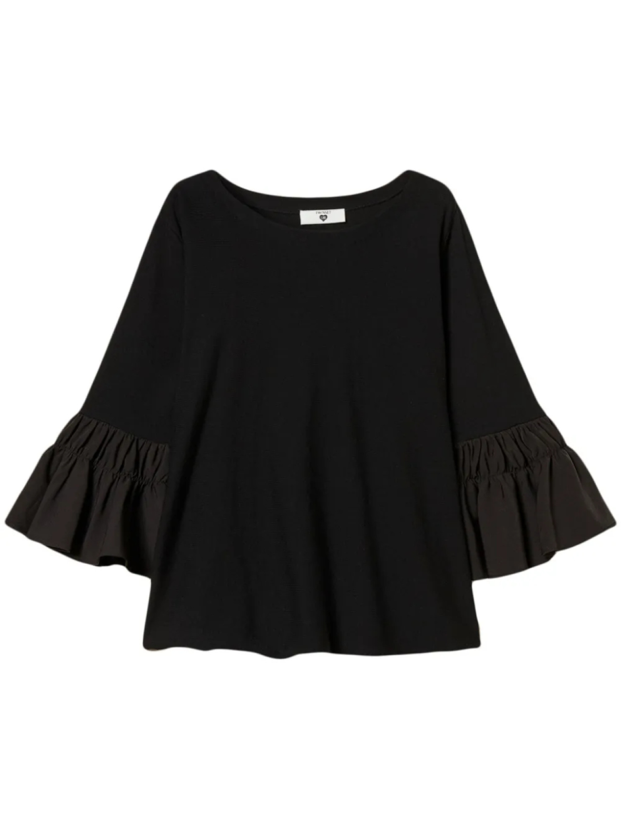 Свитер TWINSET с воланами на рукавах, черный 
Свитер TWINSET с воланами на рукавах, черный