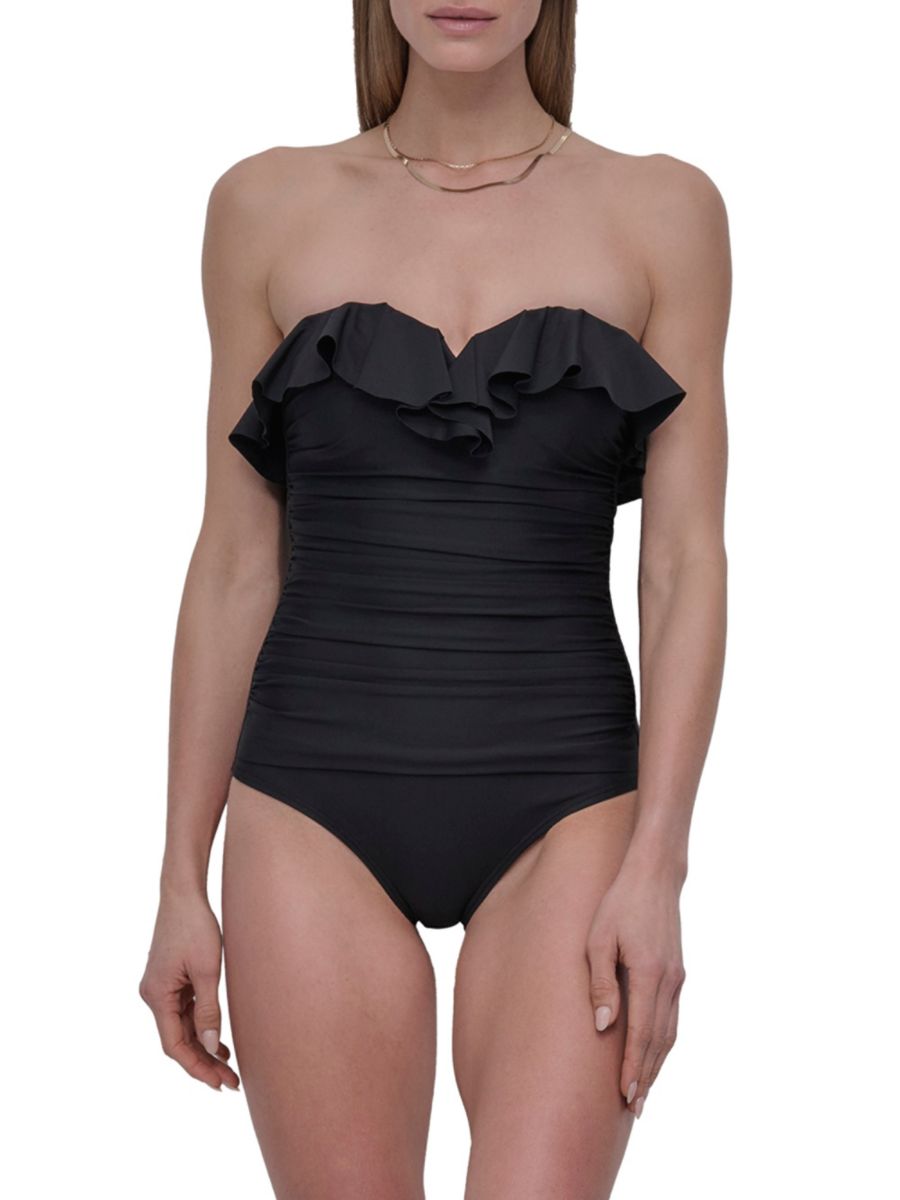 Слитный купальник-бандо с оборками DKNY, черный
Слитный купальник-бандо с оборками DKNY, черный