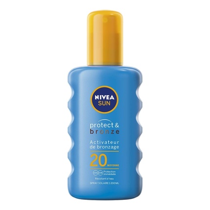 Солнцезащитный спрей с активатором загара Protect & Bronze SPF 20 Nivea
Солнцезащитный спрей с активатором загара Protect & Bronze SPF 20 Nivea